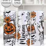 19874 halloween pumpkins personalised tumbler 3