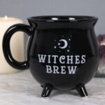 witches brew black cauldron mug