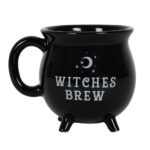 witches brew black cauldron mug