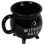 witches brew black cauldron mug