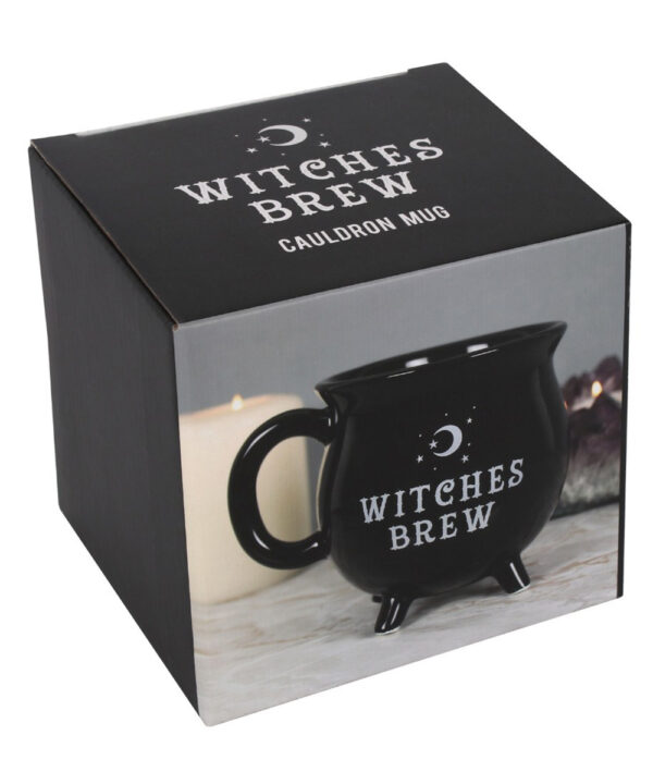 witches brew black cauldron mug