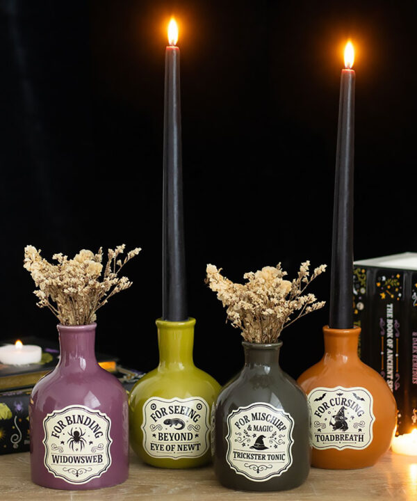 widowsweb potion bottle vase and candle holder