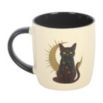 sitting magick black cat celestial witchy mug