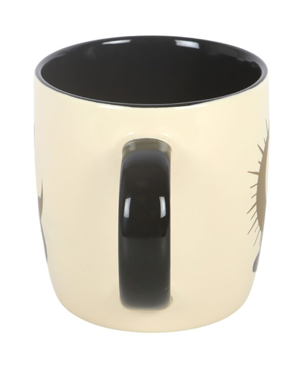 sitting magick black cat celestial witchy mug
