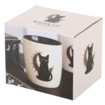 sitting magick black cat celestial witchy mug