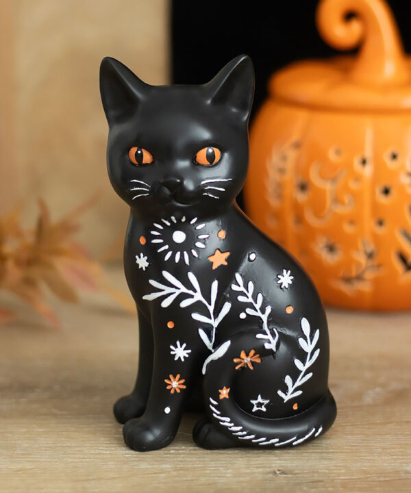 frightful folk black cat ornament