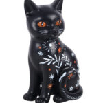 frightful folk black cat ornament