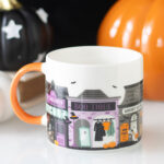 spooky street gothic halloween mug