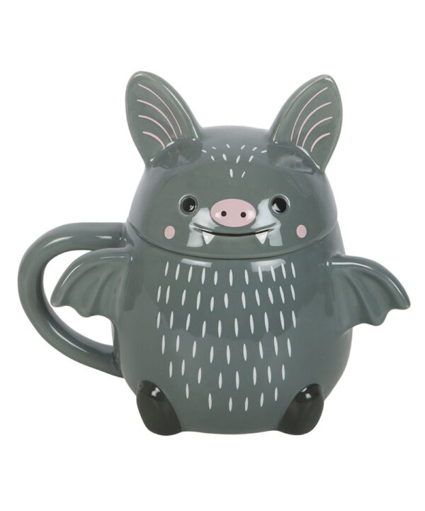 cute bat lidded mug