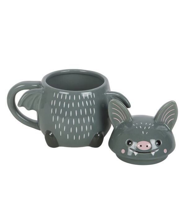cute bat lidded mug