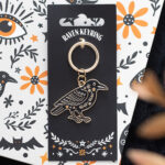 folk raven gothic keyring