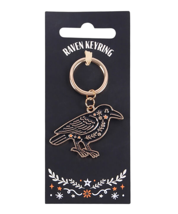 folk raven gothic keyring