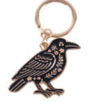 folk raven gothic keyring