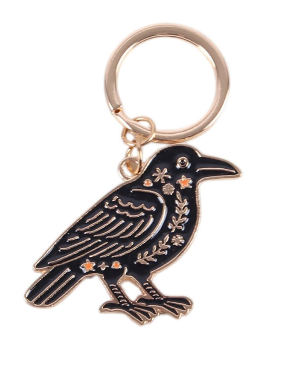 folk raven gothic keyring