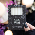 white 'happiness' spell candles set of 12