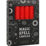red 'love' spell candles set of 12