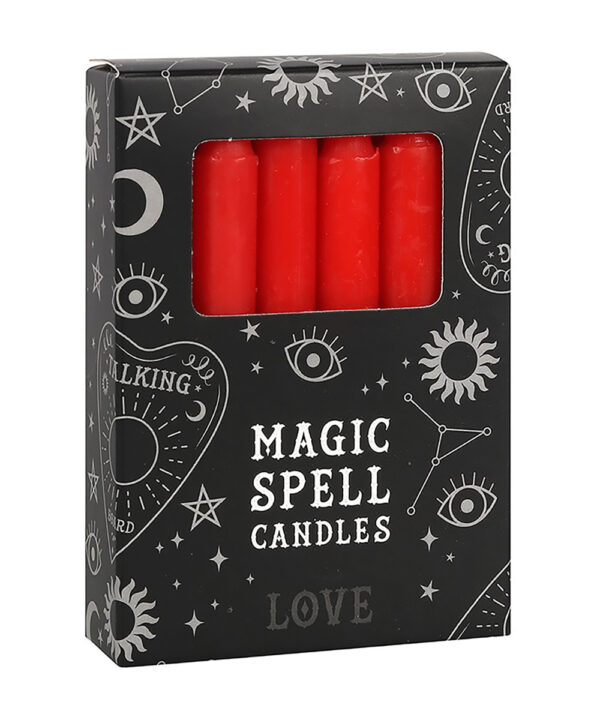 red 'love' spell candles set of 12