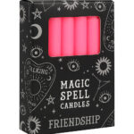 pink 'friendship' spell candles set of 12
