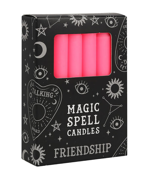 pink 'friendship' spell candles set of 12
