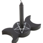 triple moon spell candle holder