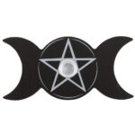 triple moon spell candle holder