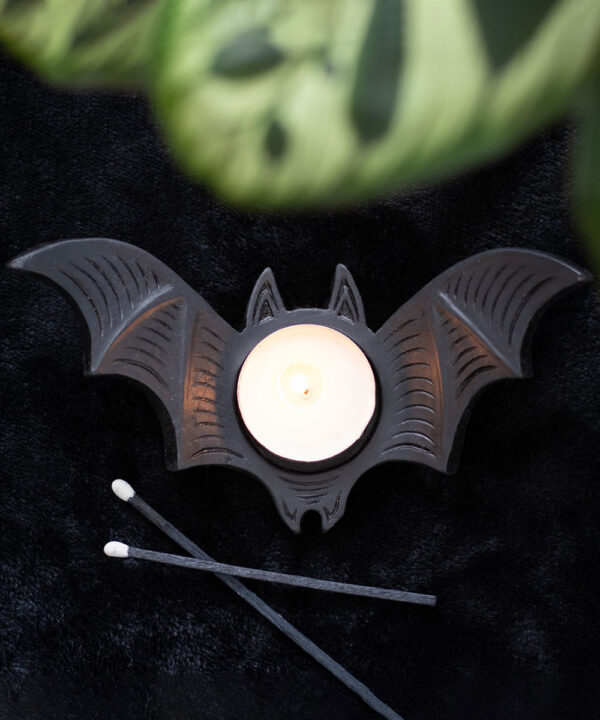 bat spell candle holder