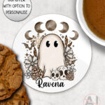cottagecore winter ghost gothic halloween mug and/or coaster optional to personalise