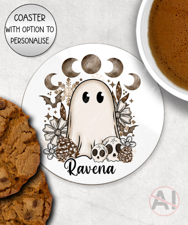 cottagecore winter ghost gothic halloween mug and/or coaster optional to personalise