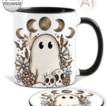 cottagecore winter ghost gothic halloween mug and/or coaster optional to personalise