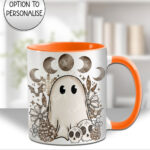 cottagecore winter ghost gothic halloween mug and/or coaster optional to personalise