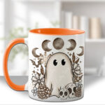 cottagecore winter ghost gothic halloween mug and/or coaster optional to personalise