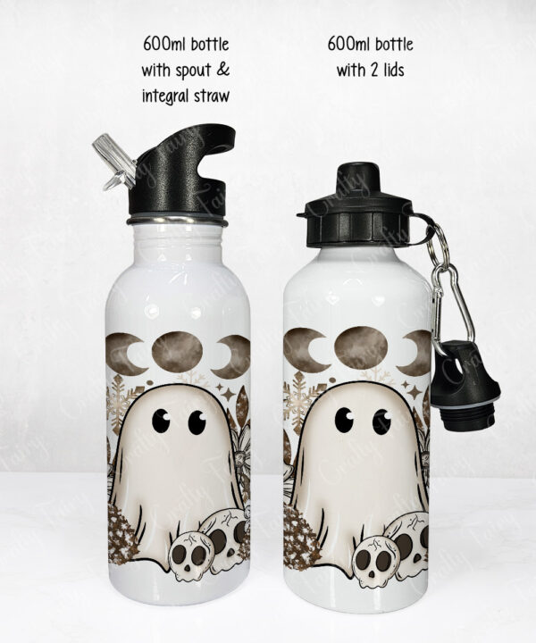 cottagecore winter ghost gothic halloween water bottle option to personalise