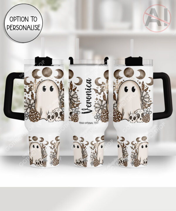 cottagecore winter ghost gothic halloween large 40oz insulated tumbler with handle option to personalise