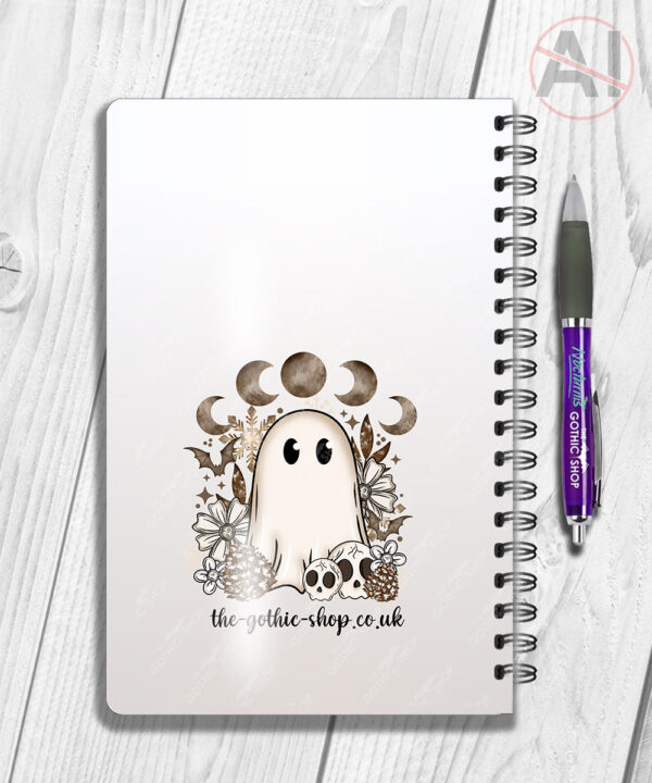cottagecore winter ghost gothic halloween notebook journal option to personalise