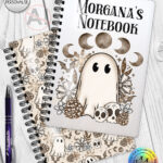 cottagecore winter ghost gothic halloween notebook journal option to personalise