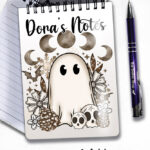cottagecore winter ghost gothic halloween notebook journal option to personalise