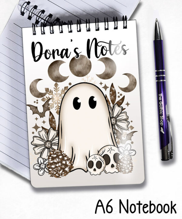 cottagecore winter ghost gothic halloween notebook journal option to personalise