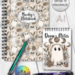 cottagecore winter ghost gothic halloween notebook journal option to personalise