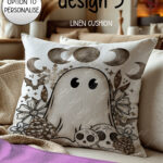 cottagecore winter ghost gothic halloween velvet cushion option to personalise
