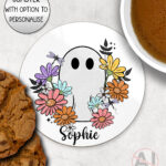 19929 ghost flowers personalised coaster