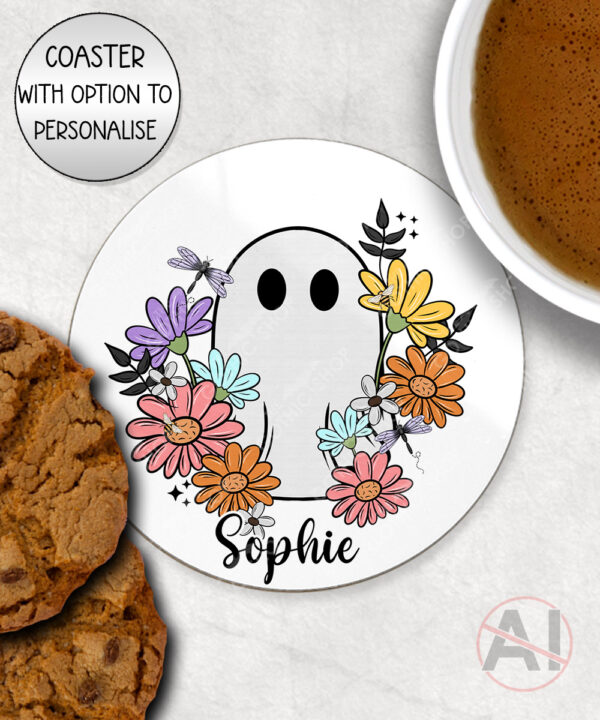 19929 ghost flowers personalised coaster