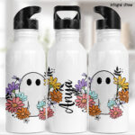19931 ghost flowers personalised water bottle 1