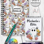 19933 ghost flowers personalised a6 a5 notebook 1