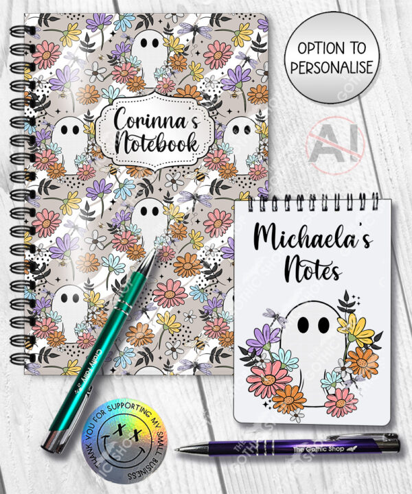 19933 ghost flowers personalised a6 a5 notebook 1