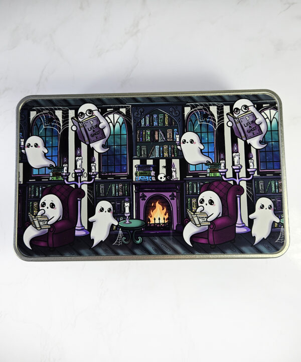 haunted library ghostie readers gothic rectangular tin gift second