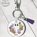 619935 ghost flowers personalised ckeyring
