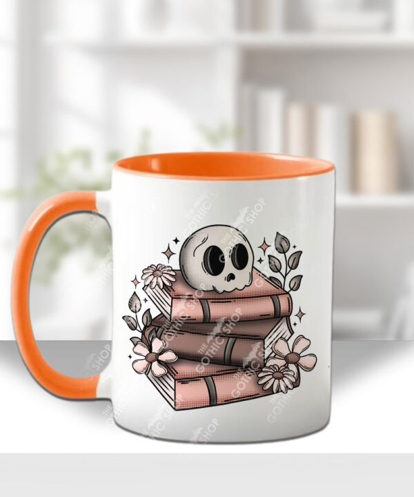19956 skull books gothic personalised mug 3