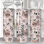 19957 skull books gothic personalised tumbler 1