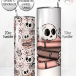 19957 skull books gothic personalised tumbler 2