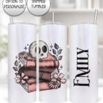 19957 skull books gothic personalised tumbler 3